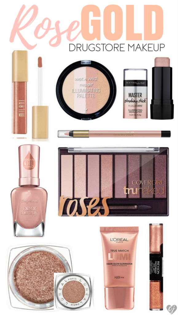 Rose Gold Drugstore Makeup Products